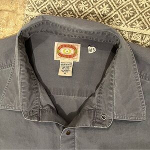 Vintage 80s Banana Republic Safari Mill Valley Shirt XL Gray Snap Front Cotton